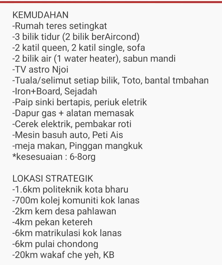 Niks Homestay Kok Lanas Kampong Kok Lanas Exterior foto
